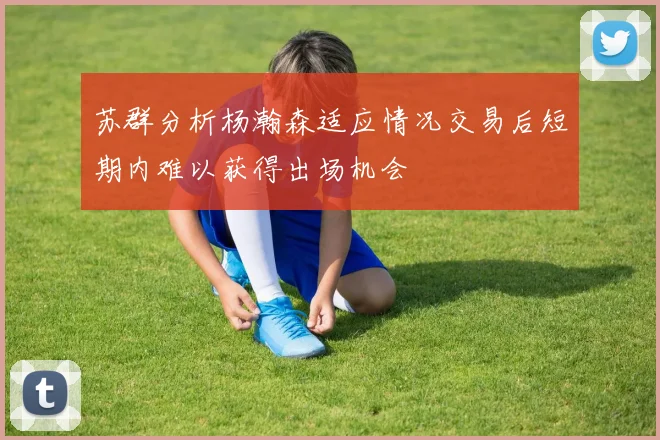苏群分析杨瀚森适应情况交易后短期内难以获得出场机会